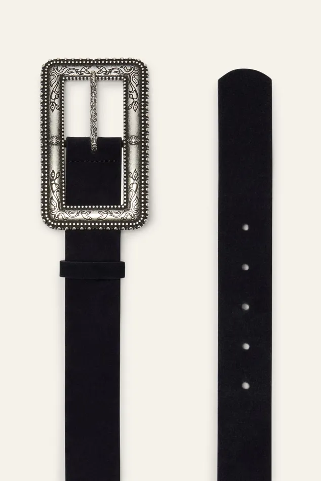 Rectangular Buckle Belt Bilbao Black Women Baandsh Belts