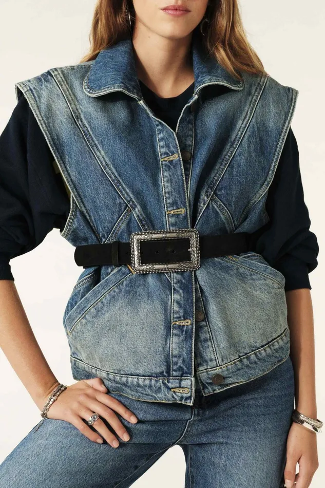 Rectangular Buckle Belt Bilbao Black Women Baandsh Belts