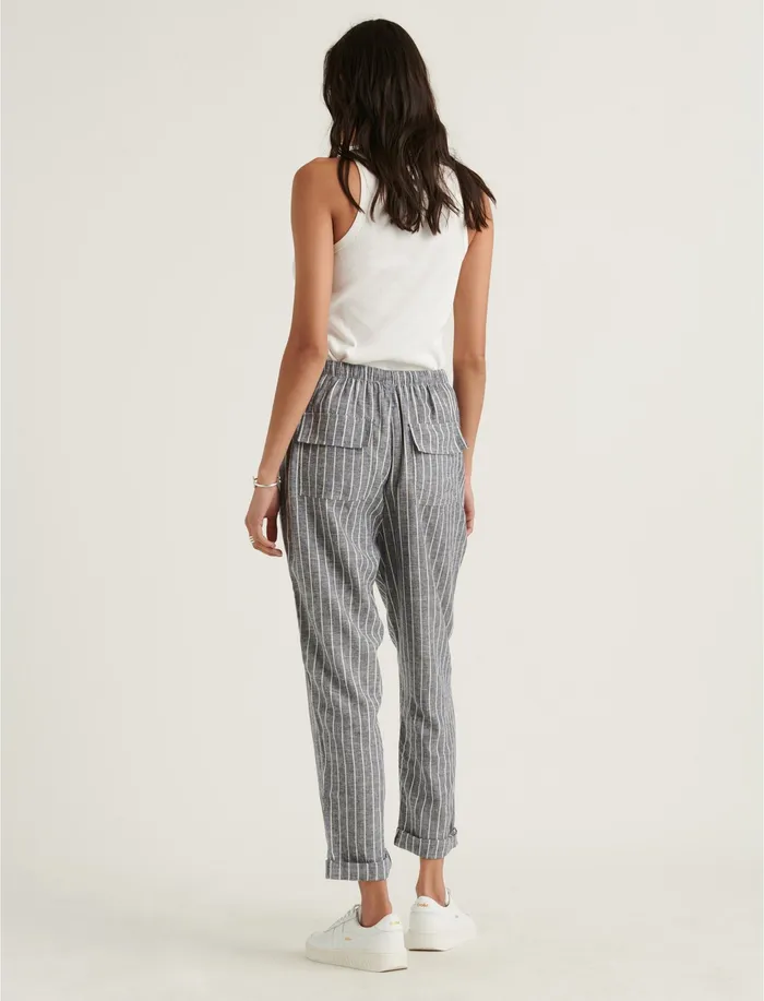 Relaxed Linen Pant Grey Multi Women Pants Lucky Brand