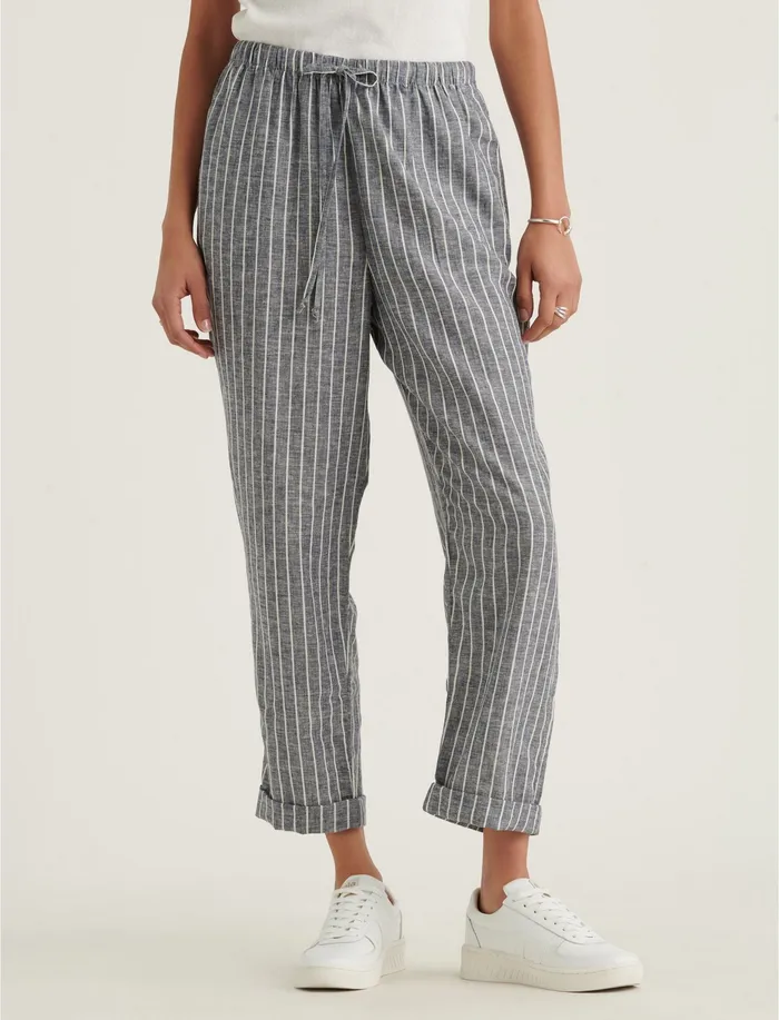 Relaxed Linen Pant Grey Multi Women Pants Lucky Brand