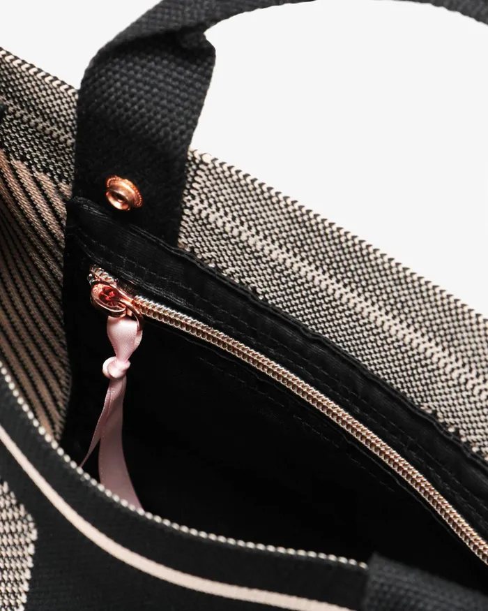 Repetto Small Tote Bag Black And Petal Pink Women Repetto Leather Goods Repetto Small Tote Bag Black And Petal Pink Women Repetto Leather Goods