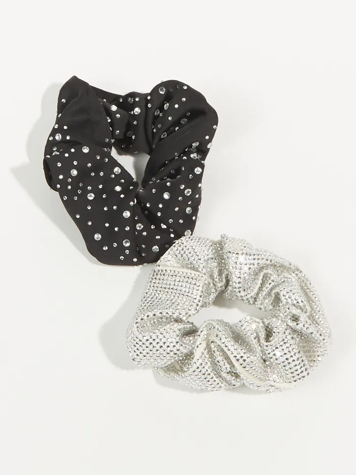 Rhinestone Scrunchie 2 Pack Black Women Altar039d State Hair Accessories