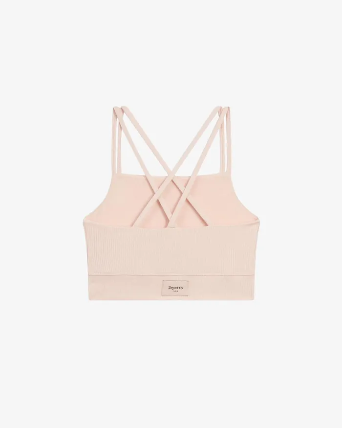 Ribbed Bra With Thin Straps Petal Pink Women Repetto Bras