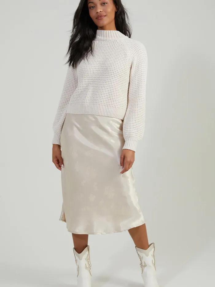 Sarah Satin Midi Skirt Vanilla Women Altar039d State Skirts Skorts