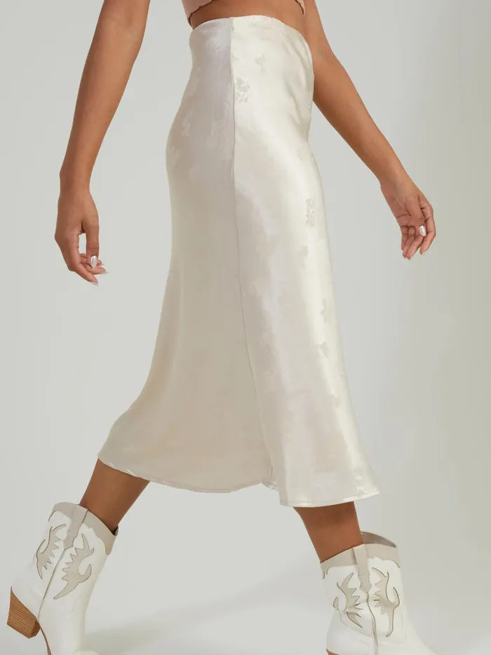 Sarah Satin Midi Skirt Vanilla Women Altar039d State Skirts Skorts