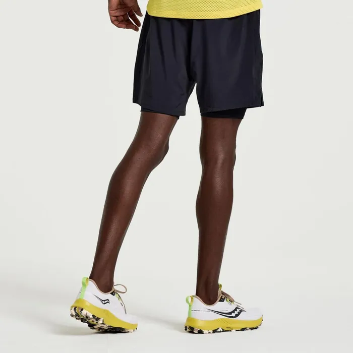 Saucony Bottoms Outpace 7034 2In1 Short Black 8211 Men