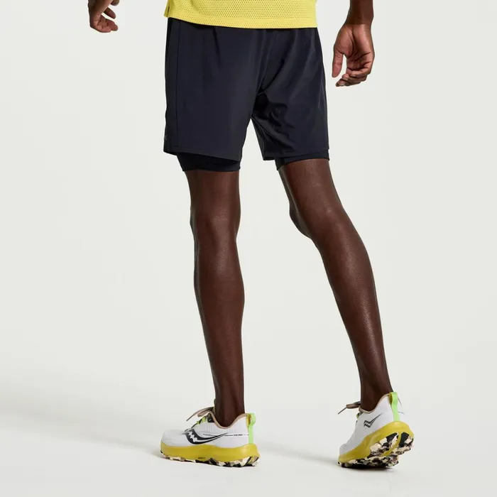 Saucony Bottoms Outpace 7034 2In1 Short Black 8211 Men