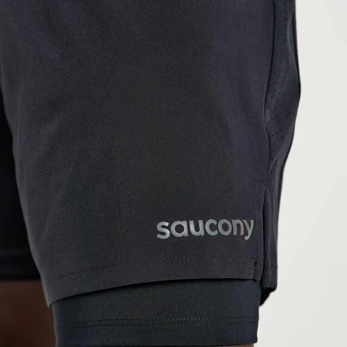Saucony Bottoms Outpace 7034 2In1 Short Black 8211 Men