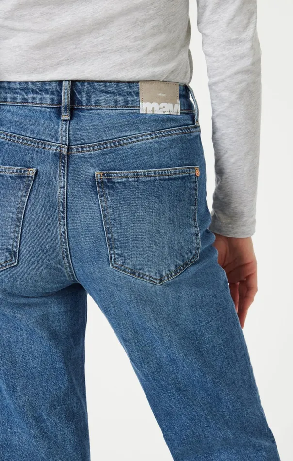 Savannah Cuffed Straight Leg In Shaded Classic Blue Women Mavi Jeans Denim