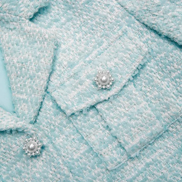 Self Portrait Blue Boucle Jacket 8211 Kids