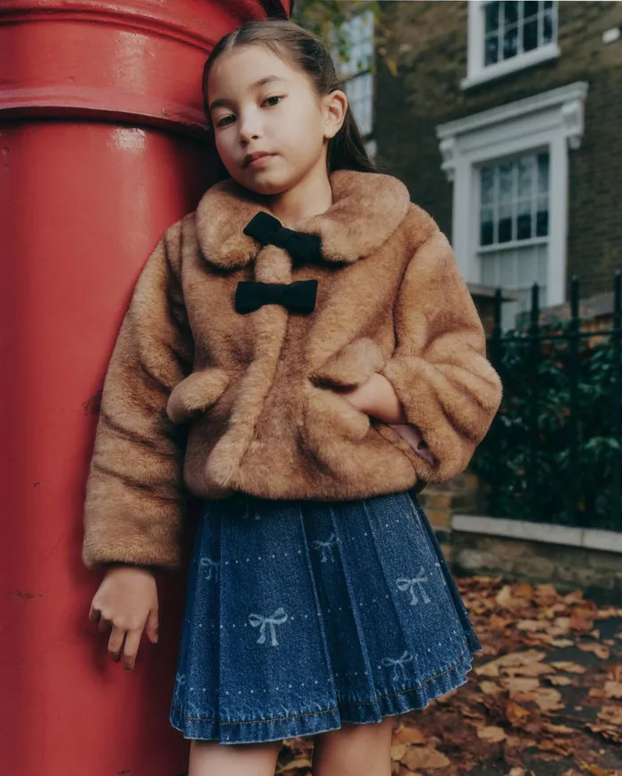 Self Portrait Brown Faux Fur Jacket 8211 Kids