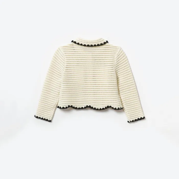 Self Portrait Cream Crochet Cardigan 8211 Kids