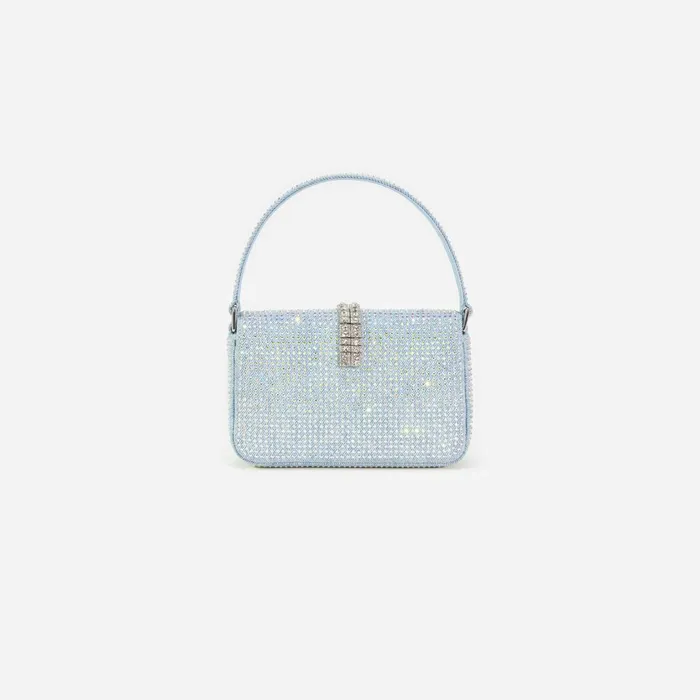 Self Portrait Denim Blue Rhinestone Denim Micro Bag 8211 Women