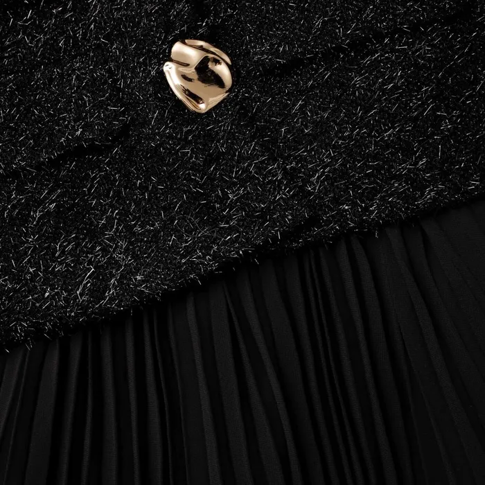 Self Portrait Dresses Black Tinsel Boucle Chiffon Midi Dress 8211 Women
