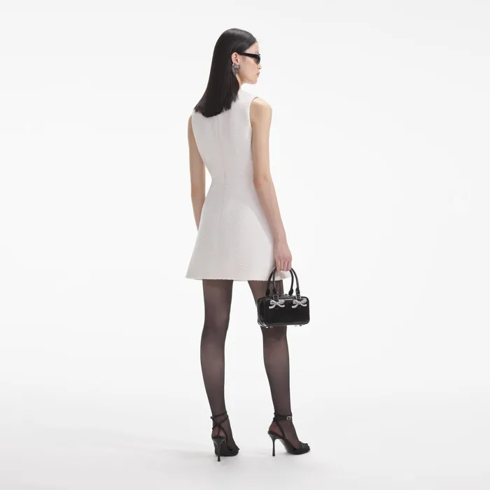 Self Portrait Dresses Cream Tinsel Boucle Buttoned Mini Dress 8211 Women