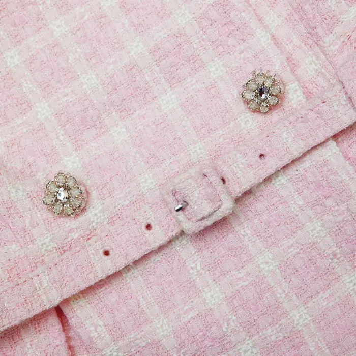 Self Portrait Dresses Pink Boucle Off Shoulder Mini Dress 8211 Women