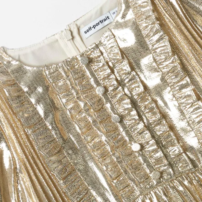 Self Portrait Gold Metallic Mini Dress 8211 Kids