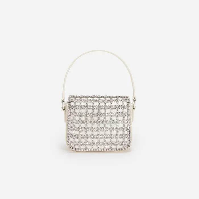 Self Portrait Handbags Champagne Crystal Micro Bag Cream 8211 Women