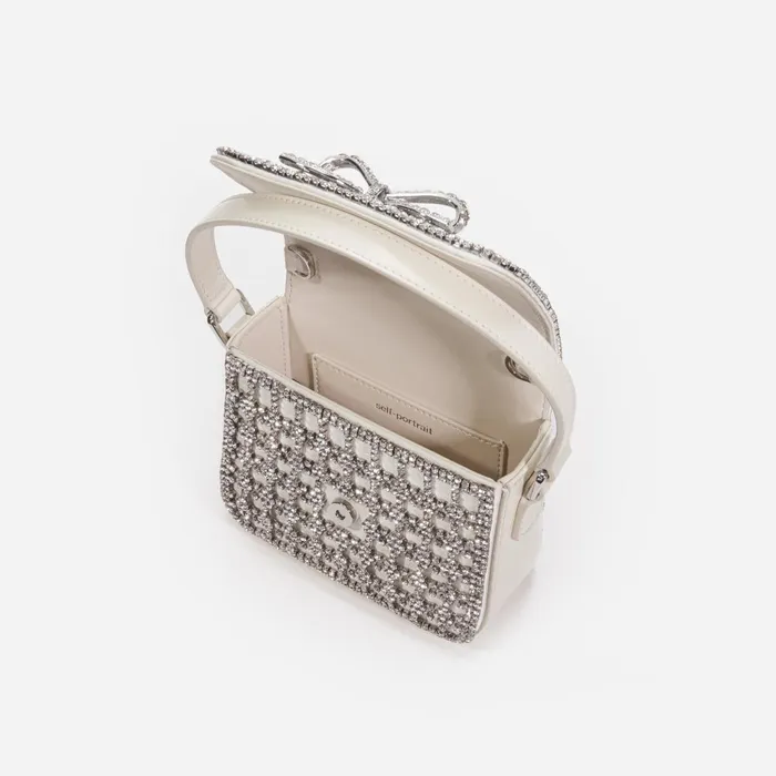 Self Portrait Handbags Champagne Crystal Micro Bag Cream 8211 Women