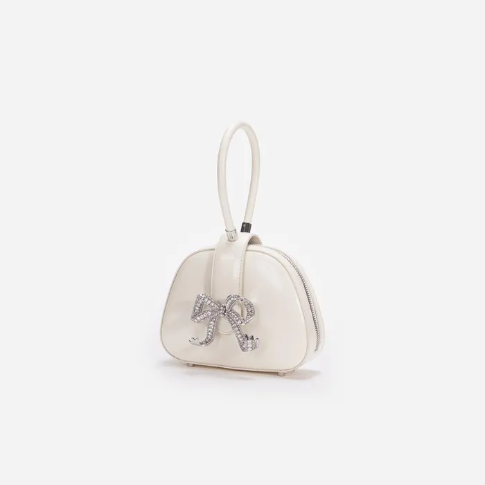 Self Portrait Handbags Cream Leather Top Handle Mini Bag Cream 8211 Women