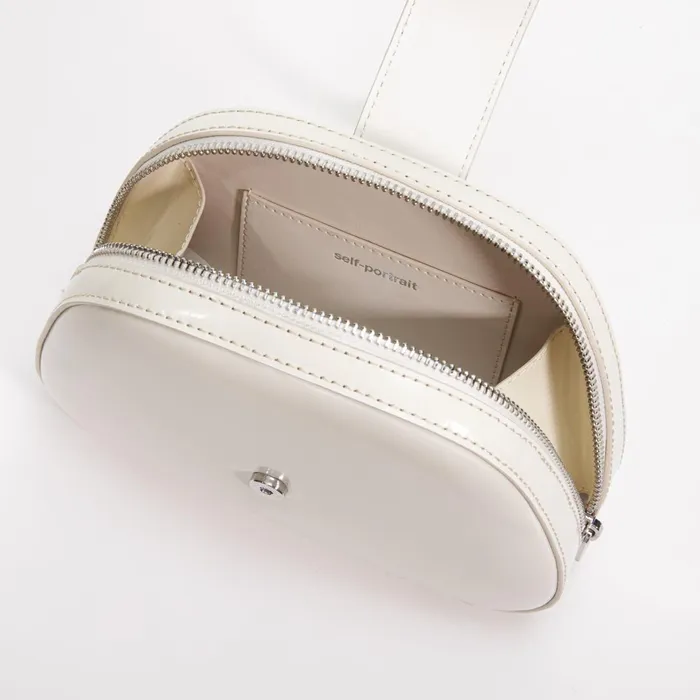 Self Portrait Handbags Cream Leather Top Handle Mini Bag Cream 8211 Women