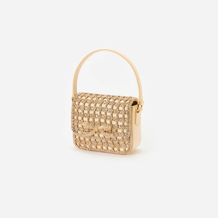 Self Portrait Handbags Gold Crystal Micro Bag 8211 Women