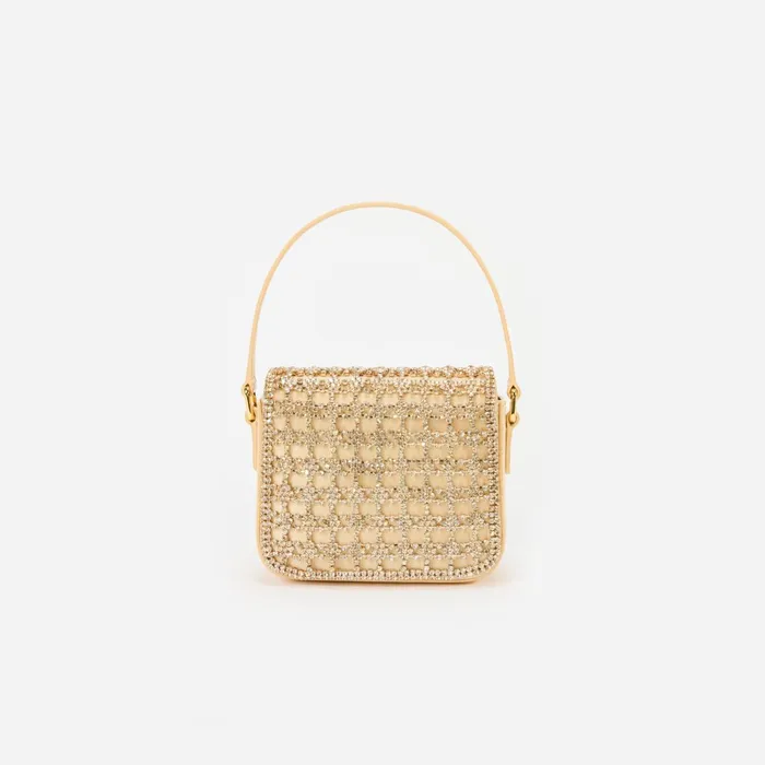 Self Portrait Handbags Gold Crystal Micro Bag 8211 Women