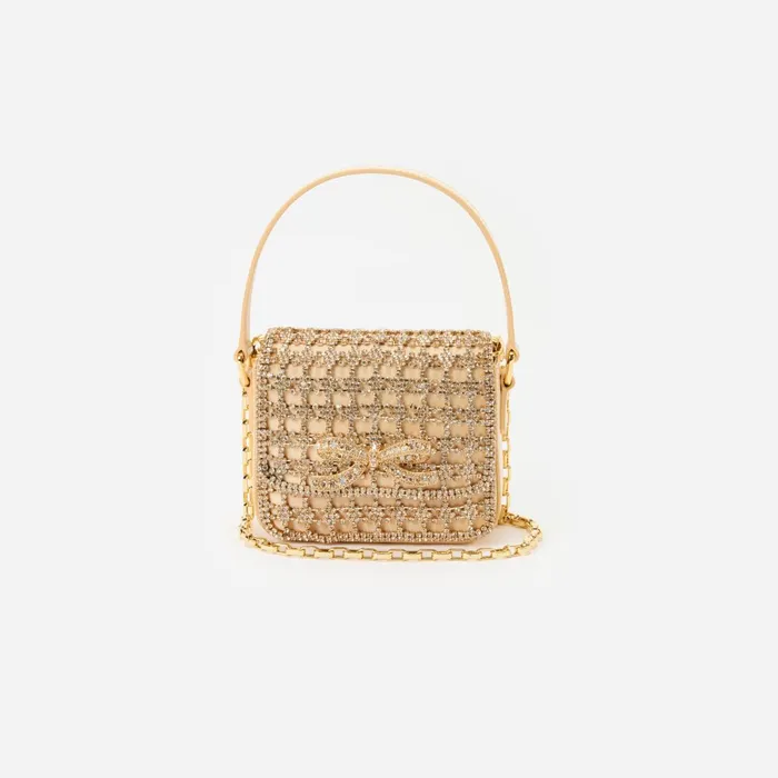 Self Portrait Handbags Gold Crystal Micro Bag 8211 Women