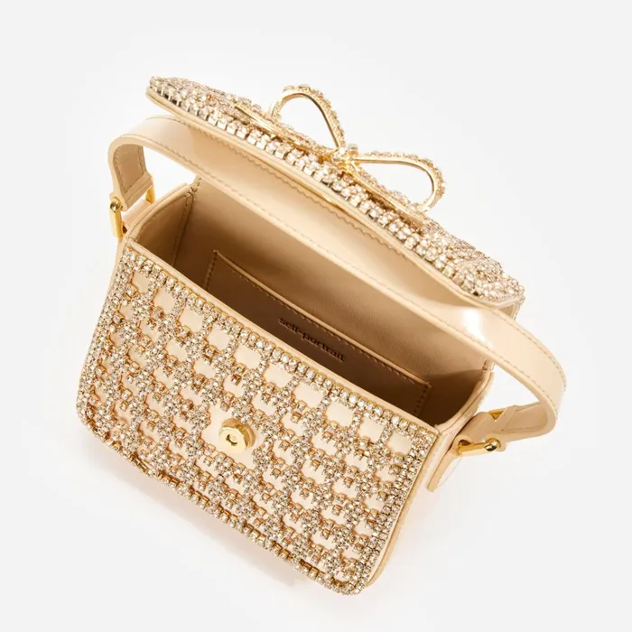 Self Portrait Handbags Gold Crystal Micro Bag 8211 Women