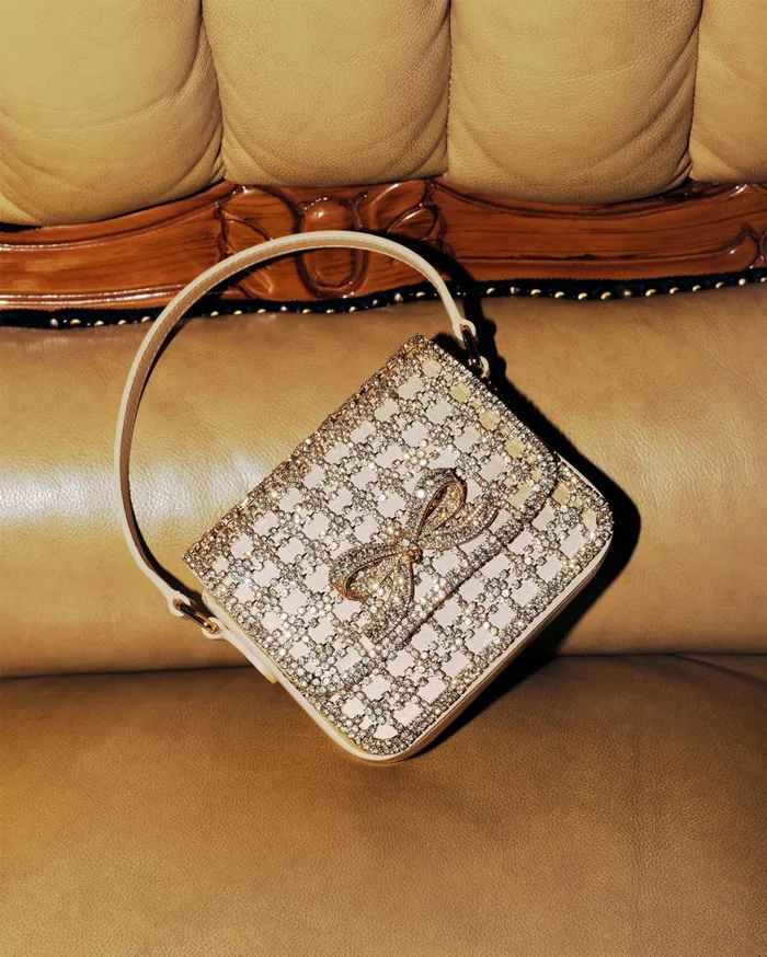 Self Portrait Handbags Gold Crystal Micro Bag 8211 Women