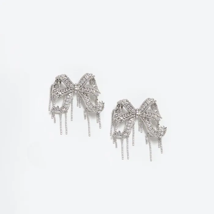 Self Portrait Jewellery Crystal Embellished Bow Earrings 8211 Women