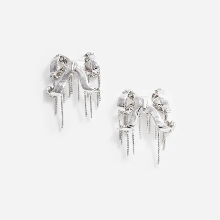 Self Portrait Jewellery Crystal Embellished Bow Earrings 8211 Women