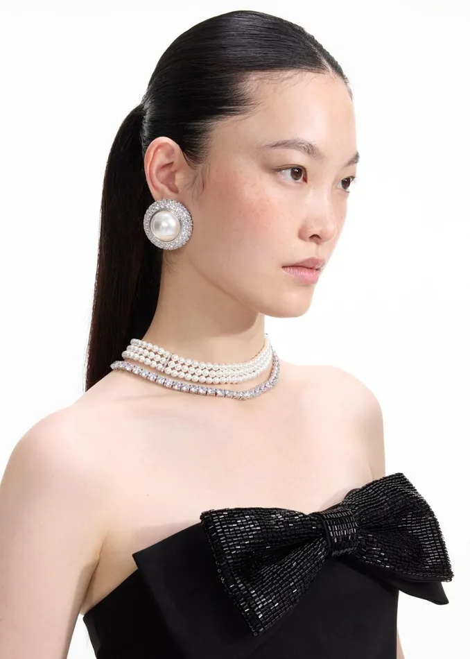 Self Portrait Jewellery Crystal Pearl Earrings 8211 Women