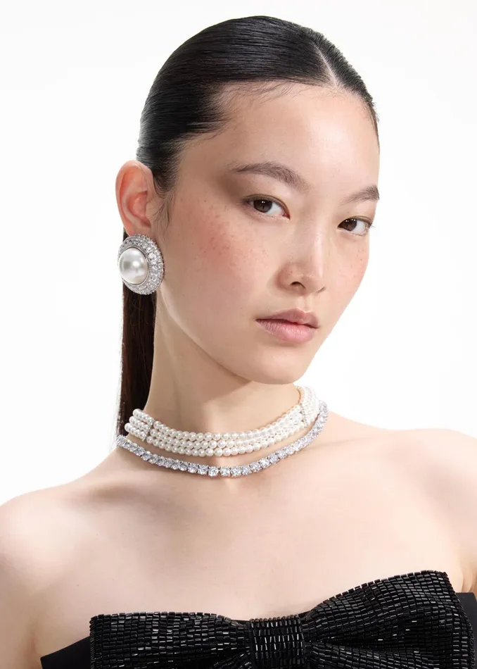 Self Portrait Jewellery Crystal Pearl Earrings 8211 Women