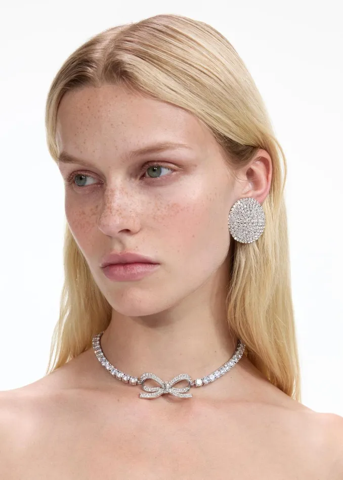 Self Portrait Jewellery Diamante Bow Tennis Choker 8211 Women