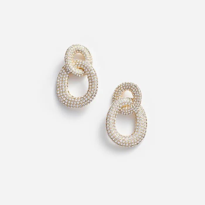 Self Portrait Jewellery Gold Crystal Link Earrings 8211 Women