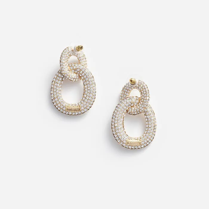 Self Portrait Jewellery Gold Crystal Link Earrings 8211 Women