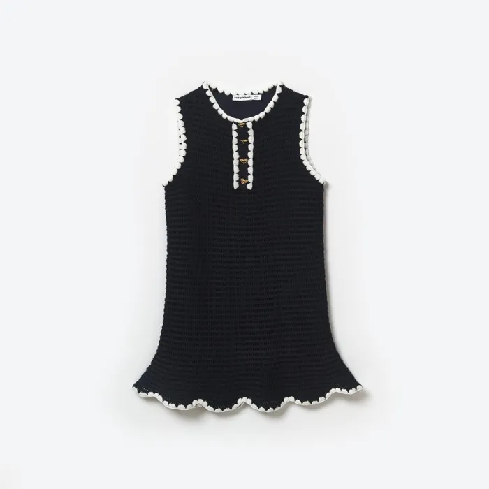 Self Portrait Navy Crochet Mini Dress 8211 Kids