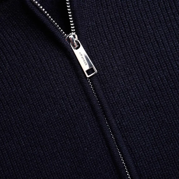 Self Portrait Outerwear Navy Knit Hoodie 8211 Women