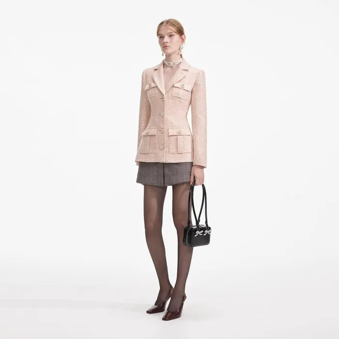 Self Portrait Outerwear Sequin Boucle Jacket 8211 Women