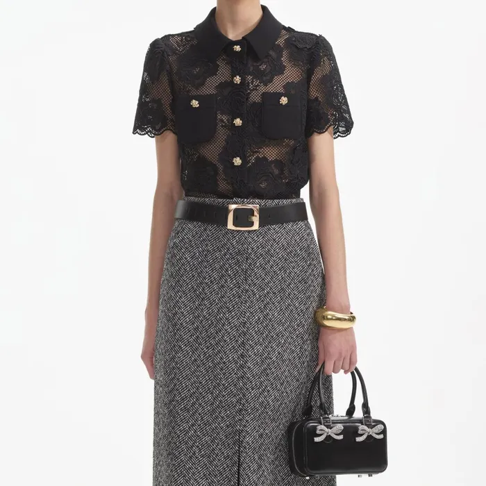 Self Portrait Tops Black Lace Top 8211 Women