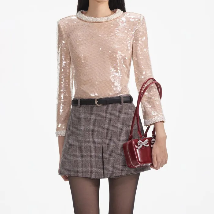 Self Portrait Tops Pearl Trim Sequin Top 8211 Women