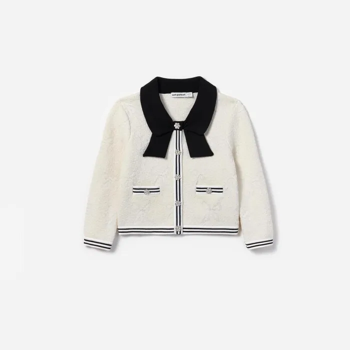 Self Portrait White Jacquard Cardigan 8211 Kids