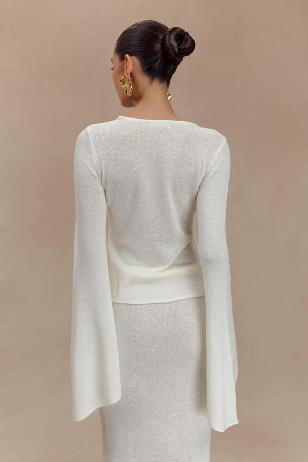 Sets Women Meshki Carey Knit Flare Sleeve Top 8211 Ivory