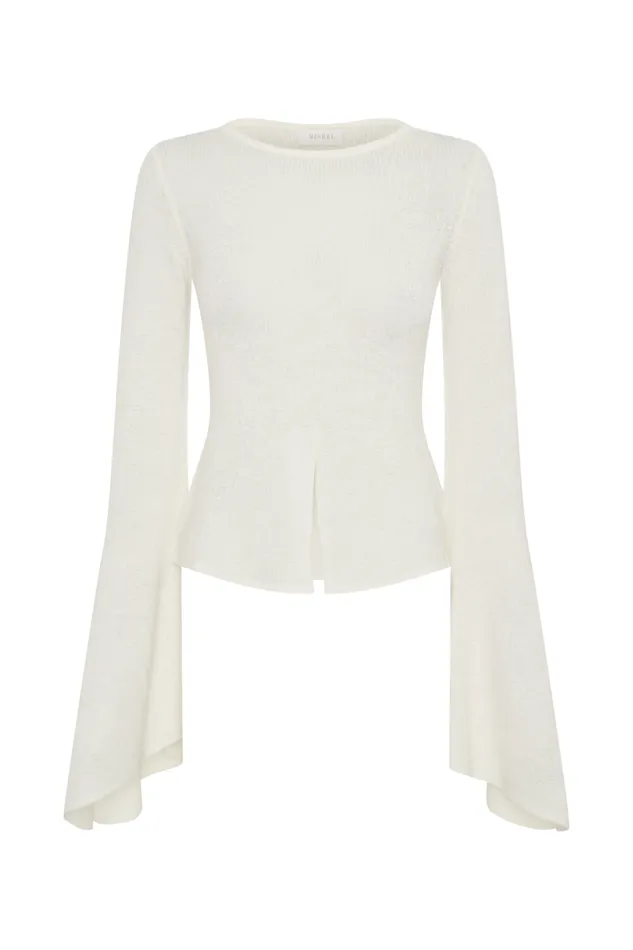 Sets Women Meshki Carey Knit Flare Sleeve Top 8211 Ivory
