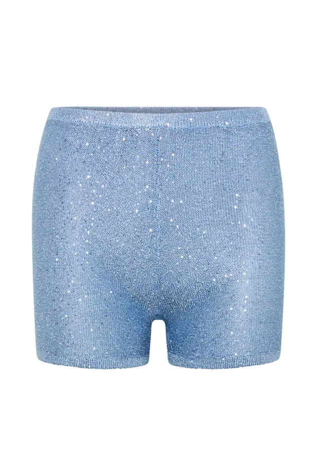 Sets Women Meshki Huntley Sequin Knit Shorts 8211 Cornflower Blue