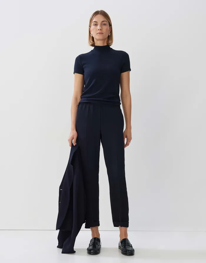 Shirts Damen OPUS Weiches Rippshirt KARLUSIA Slim aus Modal Mix