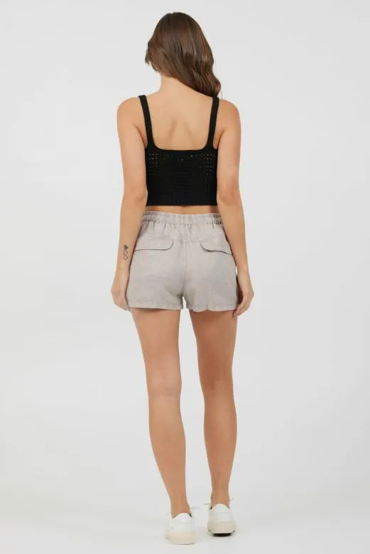 Shorts Women Vintage Havana Khaki Tencel Cargo Shorts Khaki