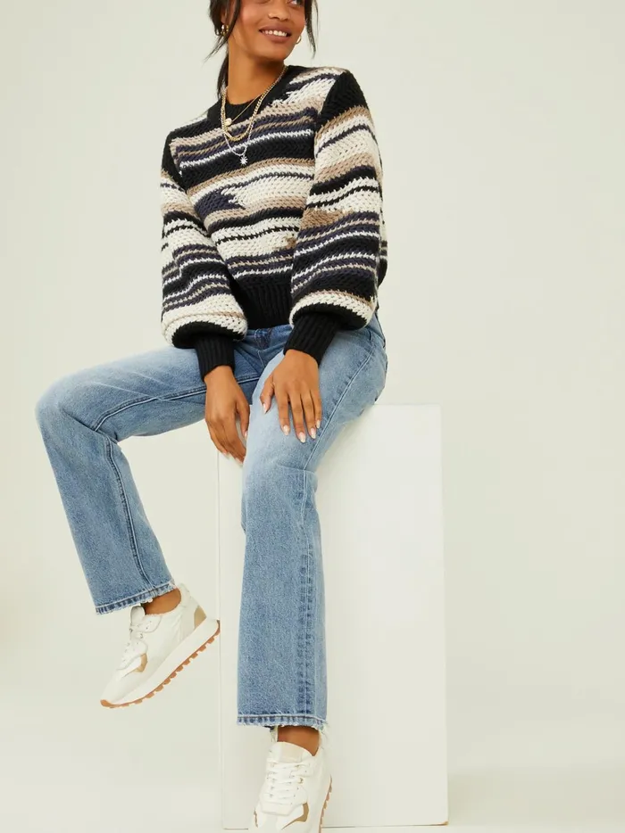 Sierra Striped Sweater Black Women Altar039d State Sweaters