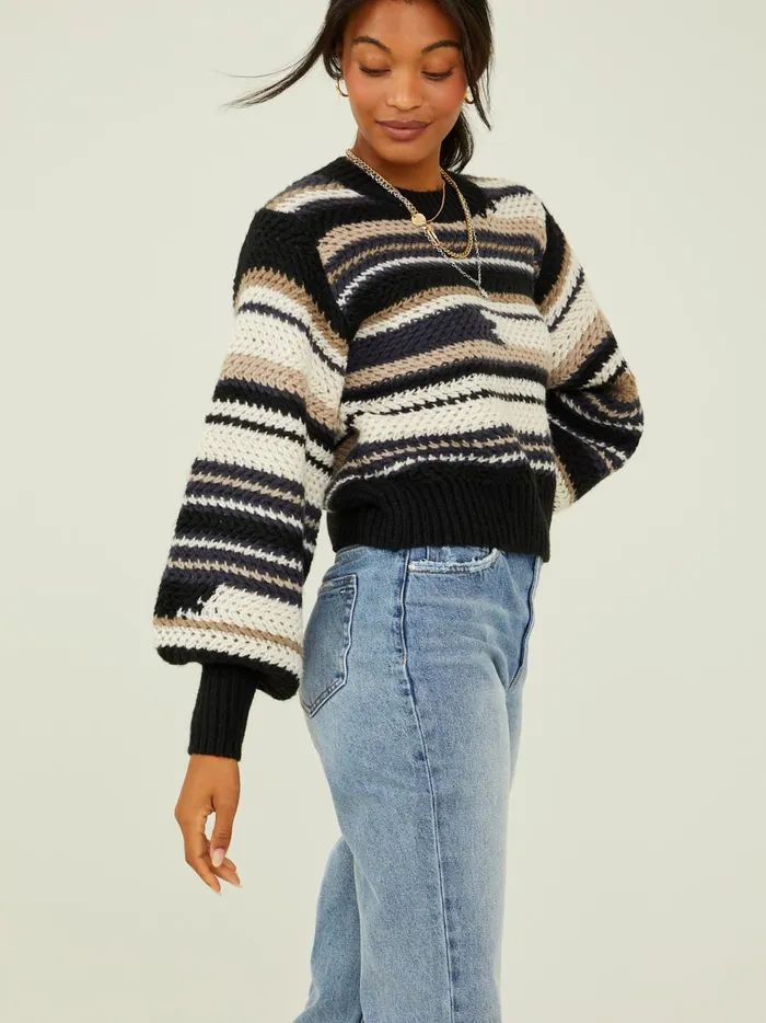 Sierra Striped Sweater Black Women Altar039d State Sweaters